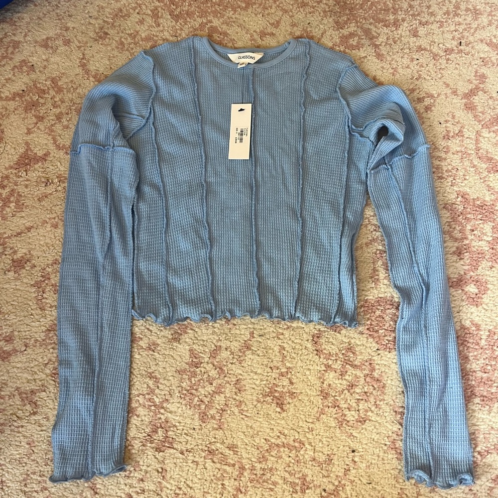 Blue long sleeve top